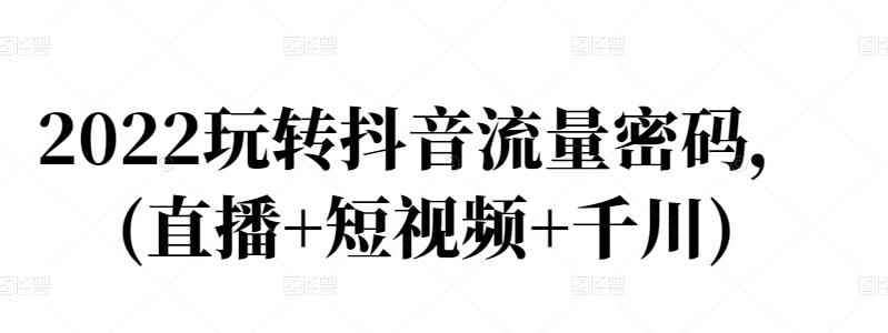 2022玩转抖音流量变现密码，直播运营技巧、电商主播成长记(直播+短视频+千川)