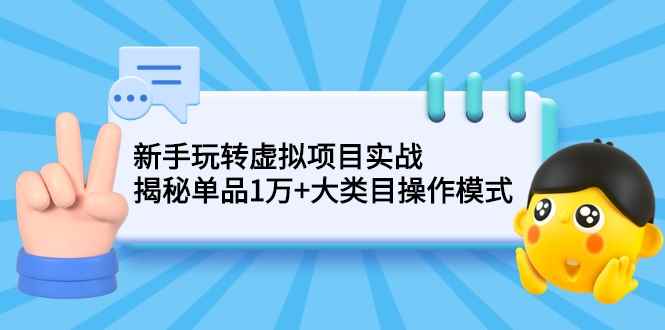 新手玩转虚拟项目实战，揭秘单品1万+大类目操作模式