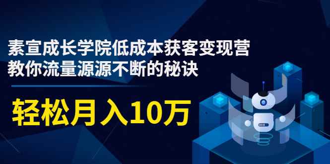 低成本获客变现营，教你流量源源不断的秘诀，轻松月入10万