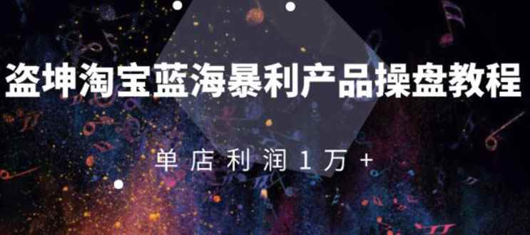 淘宝蓝海暴利产品操盘教程：从零到单店利润10000+详细实操（付费文章）