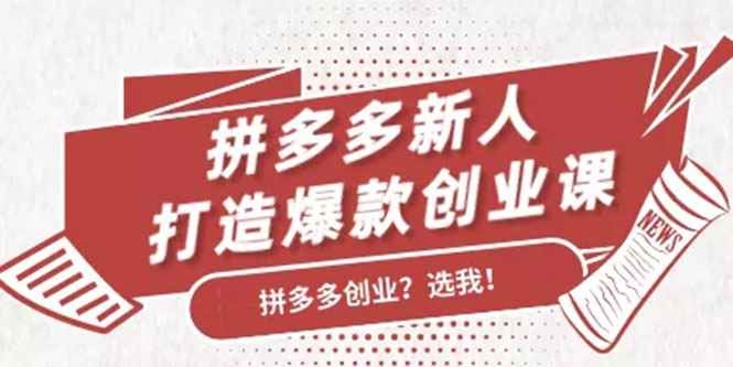 拼多多新人打造爆款创业课：快速引流持续出单，适用于所有新人（无水印）
